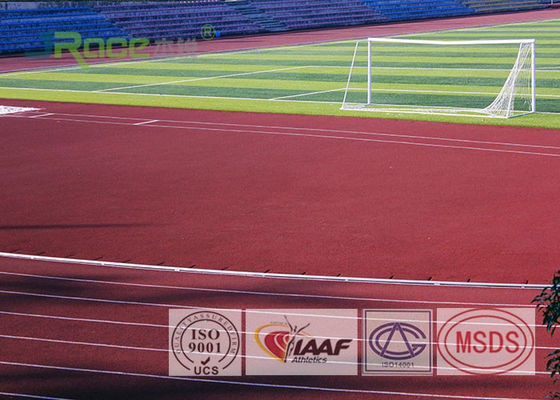 Polyurethane Jogging Track Flooring , Prefabricated Rubber Athletic Track Surface