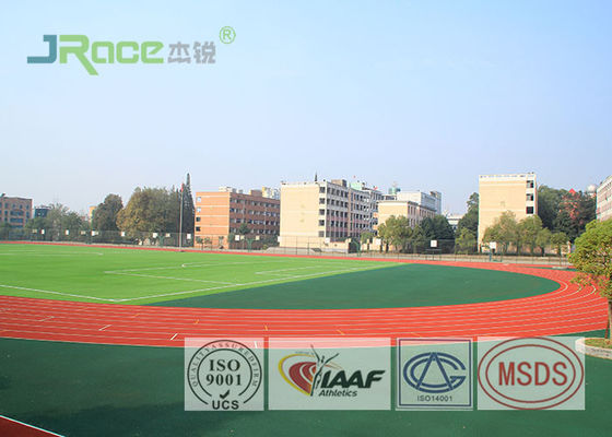Polyurethane Jogging Track Flooring , Prefabricated Rubber Athletic Track Surface