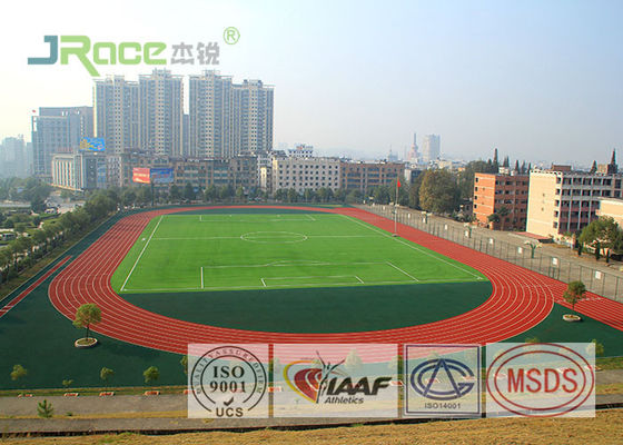 Polyurethane Jogging Track Flooring , Prefabricated Rubber Athletic Track Surface